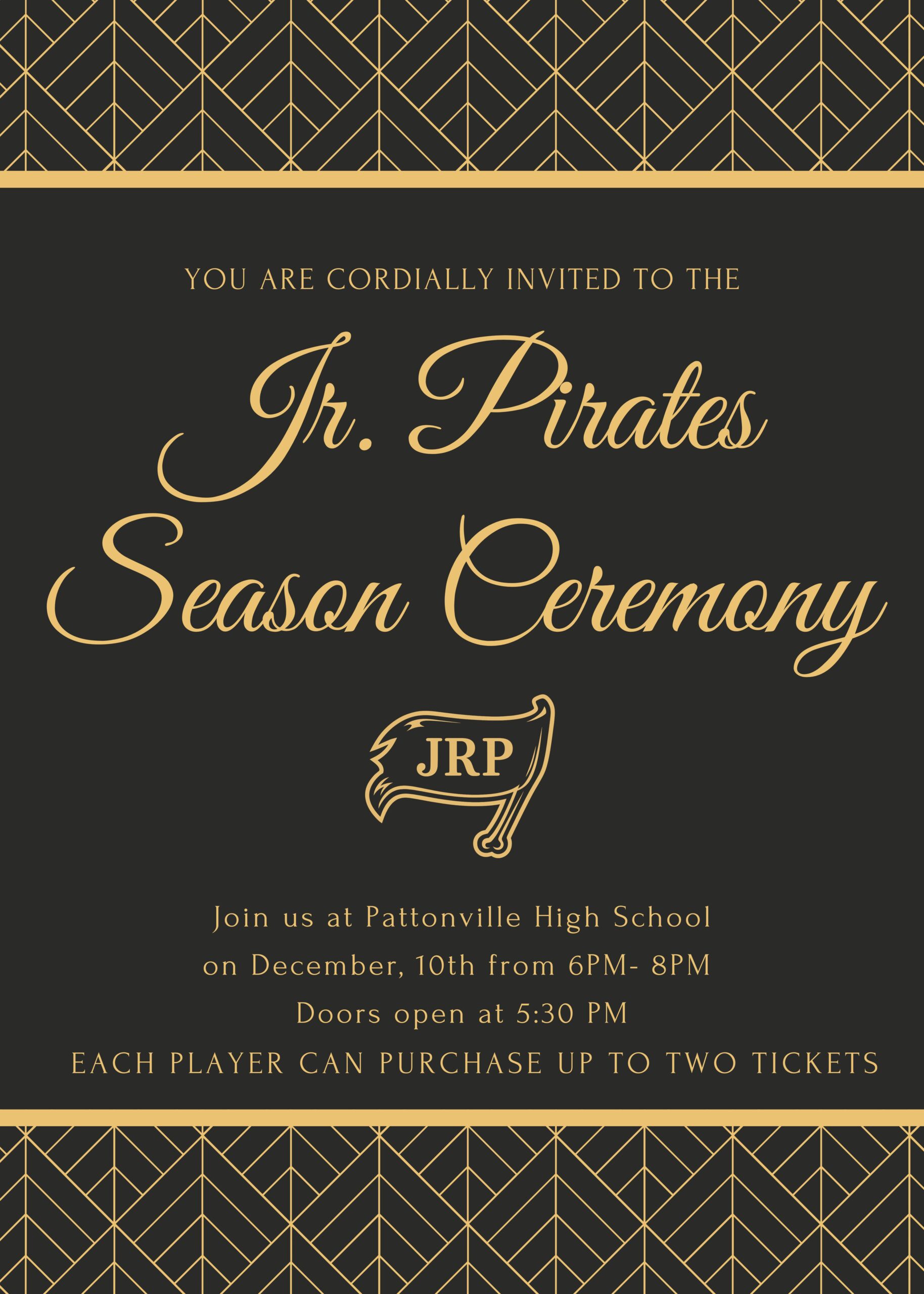 Black and Gold Simple Patterned Awards Night Invitation